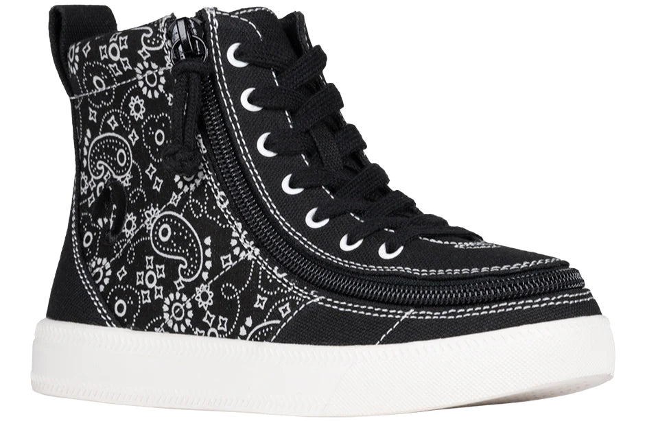 BILLY - Obuwie do ortez dla dzieci Classic Lace High Black Paisley