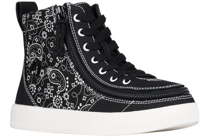 BILLY - Obuwie do ortez dla dzieci Classic Lace High Black Paisley