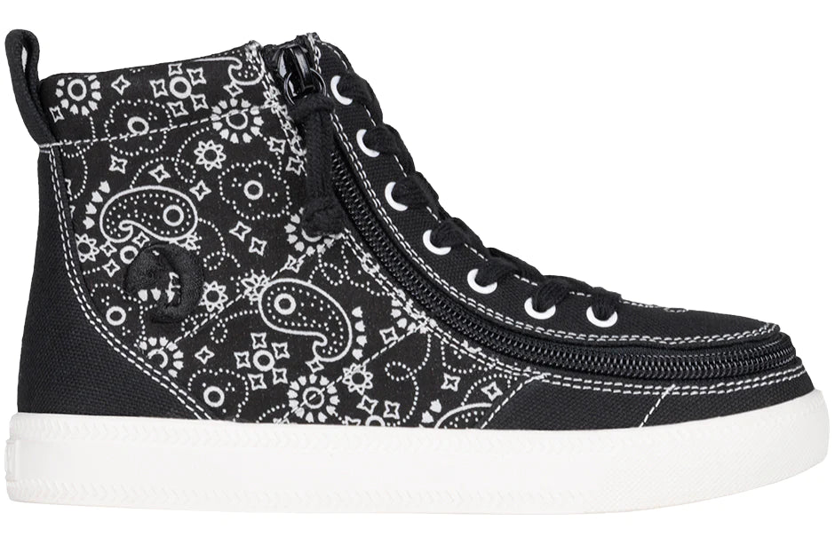BILLY - Obuwie do ortez dla dzieci Classic Lace High Black Paisley