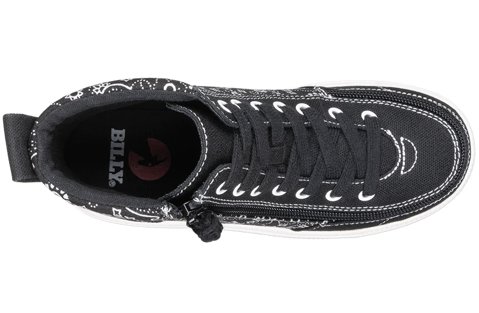BILLY - Obuwie do ortez dla dzieci Classic Lace High Black Paisley