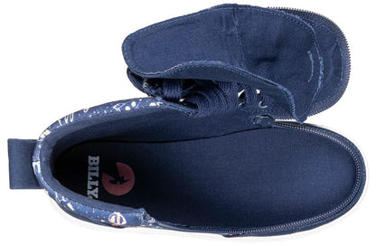 BILLY - Classic Lace High Navy Space children's orthotics shoes