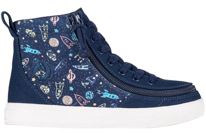 BILLY - Classic Lace High Navy Space children's orthotics shoes