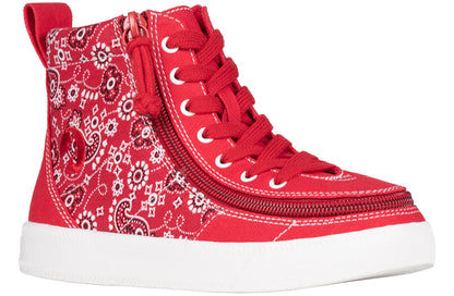 BILLY - Obuwie do ortez dla dzieci Classic Lace High Red Paisley