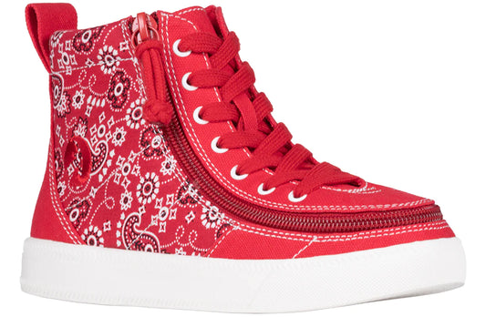 BILLY - Obuwie do ortez dla dzieci Classic Lace High Red Paisley
