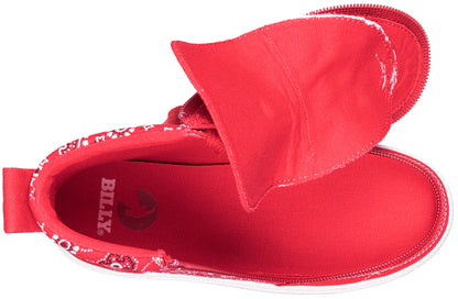 BILLY - Classic Lace High Red Paisley children's orthotics shoes