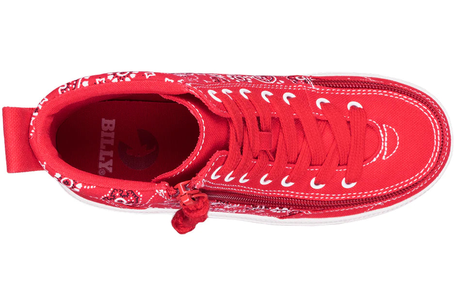 BILLY - Obuwie do ortez dla dzieci Classic Lace High Red Paisley
