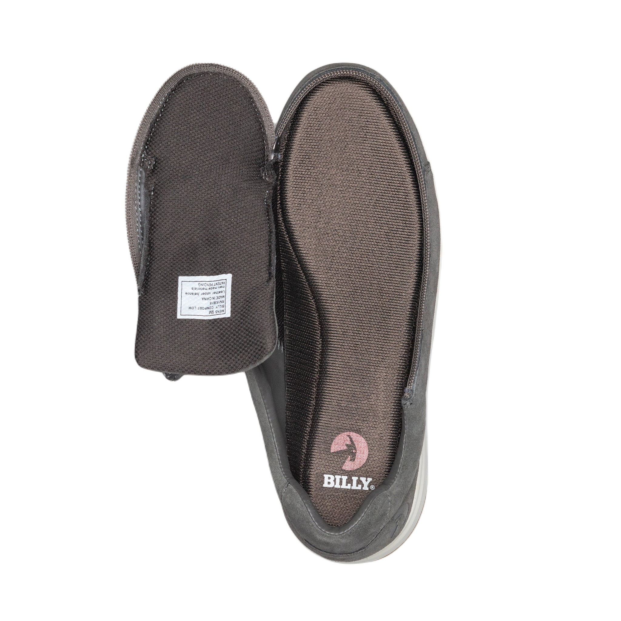 BILLY - Obuwie do ortez dla mężczyzn Comfort Low Suede Grey