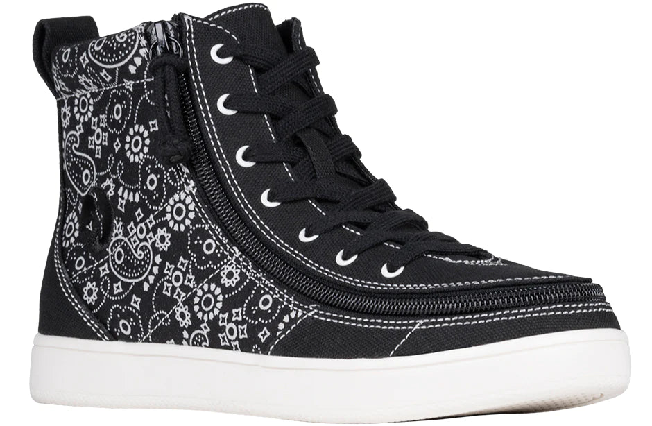 BILLY - Orthotic footwear for women Sneaker High Tops Black Paisley