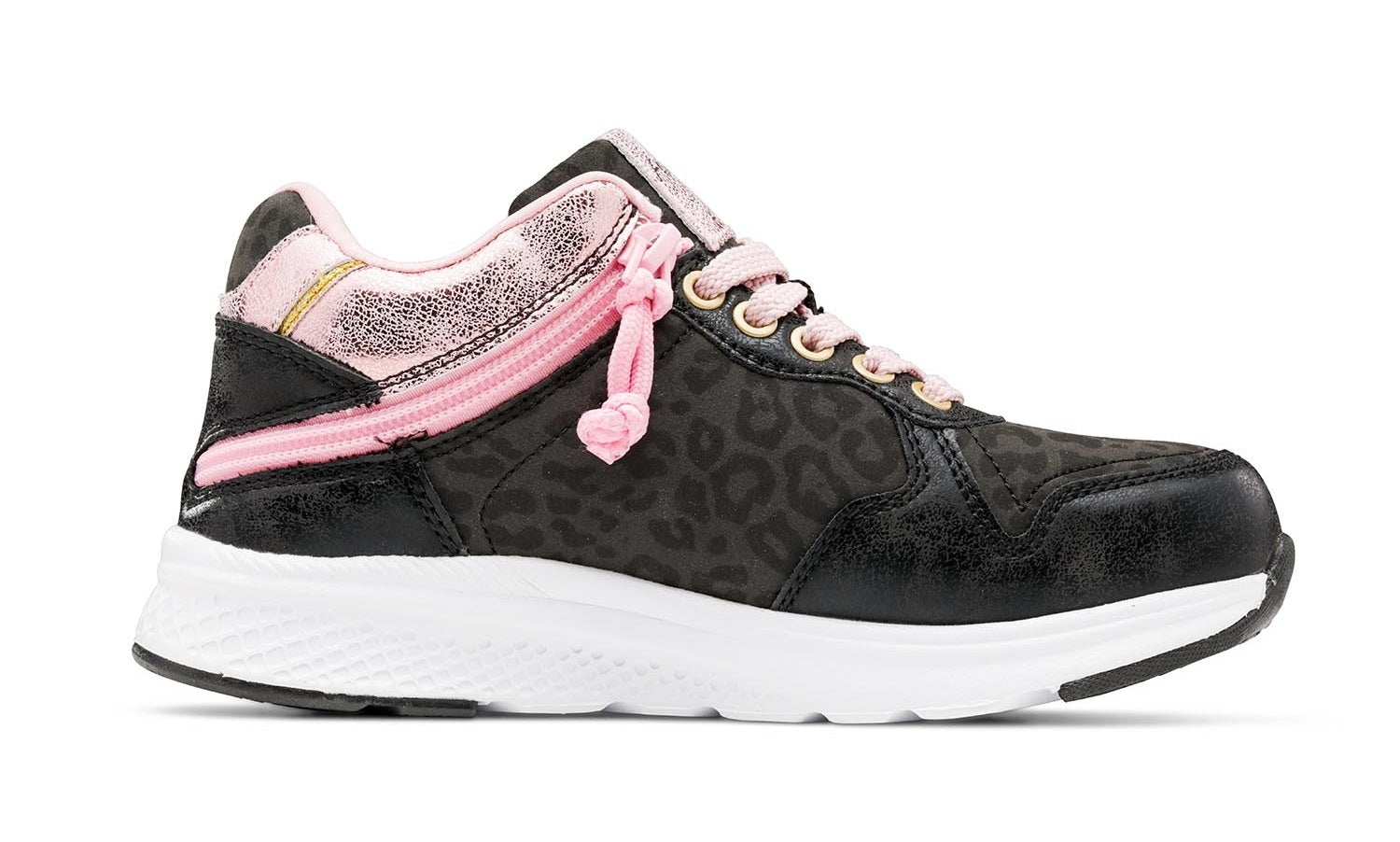 FRIENDLYSHOES - Obuwie do ortez dla dzieci Excursion Black Leopard & Dahlia Pink