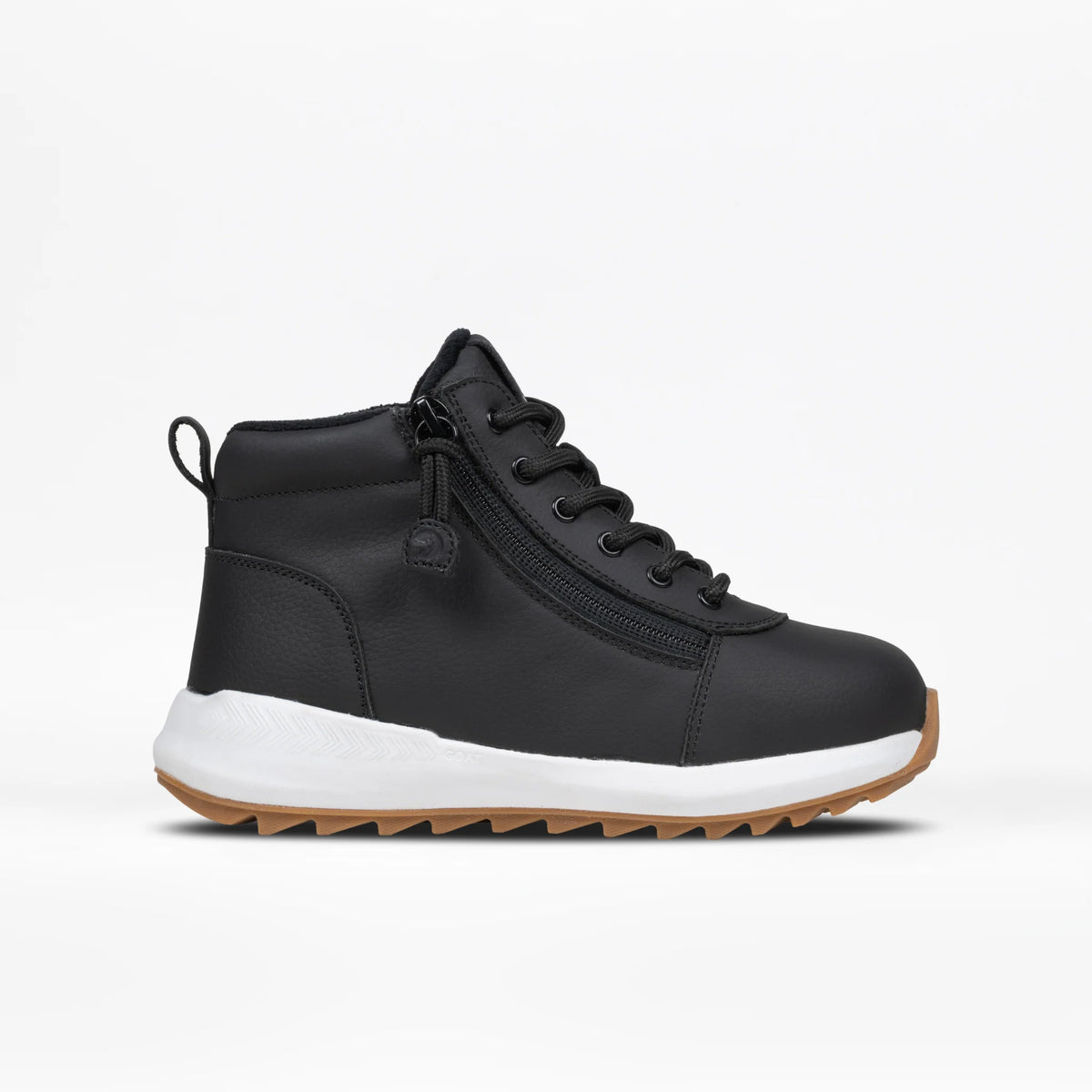 BILLY - Obuwie do ortez dla dzieci Classic High Top Goat AFO-Friendly Black Leather Cozy