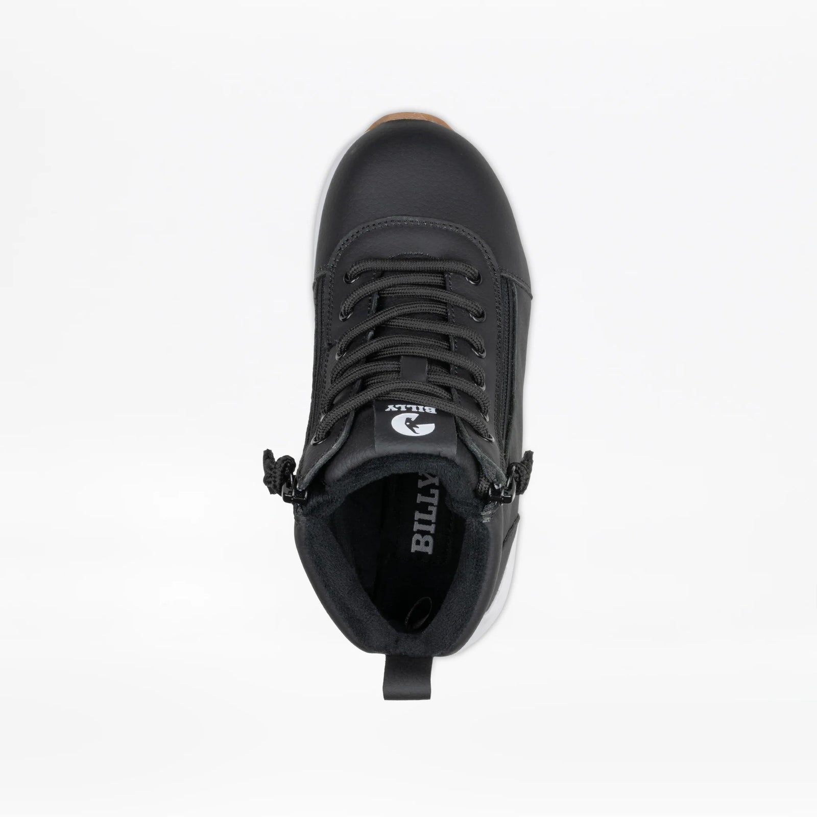 BILLY - Obuwie do ortez dla dzieci Classic High Top Goat AFO-Friendly Black Leather Cozy