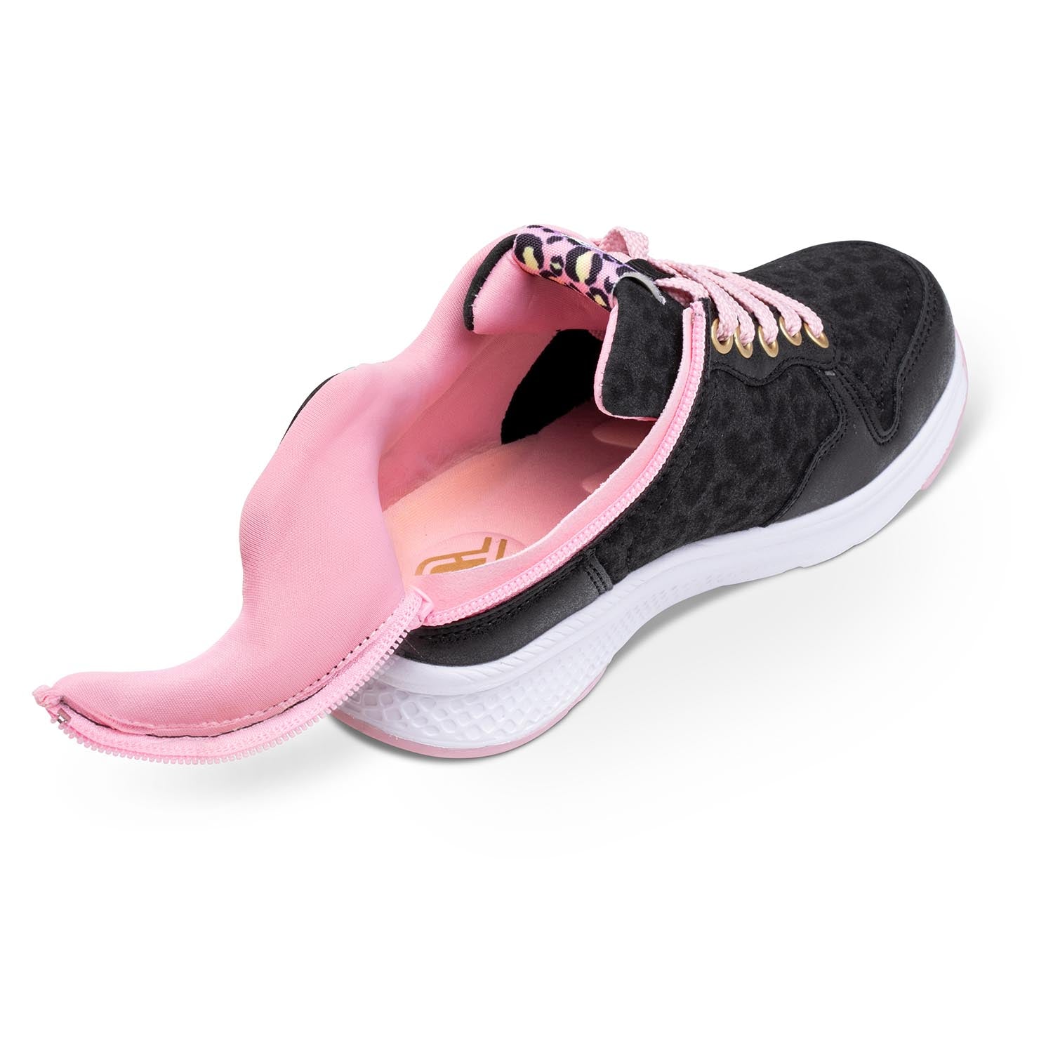 FRIENDLYSHOES - Obuwie do ortez dla dzieci Excursion Black Leopard & Dahlia Pink