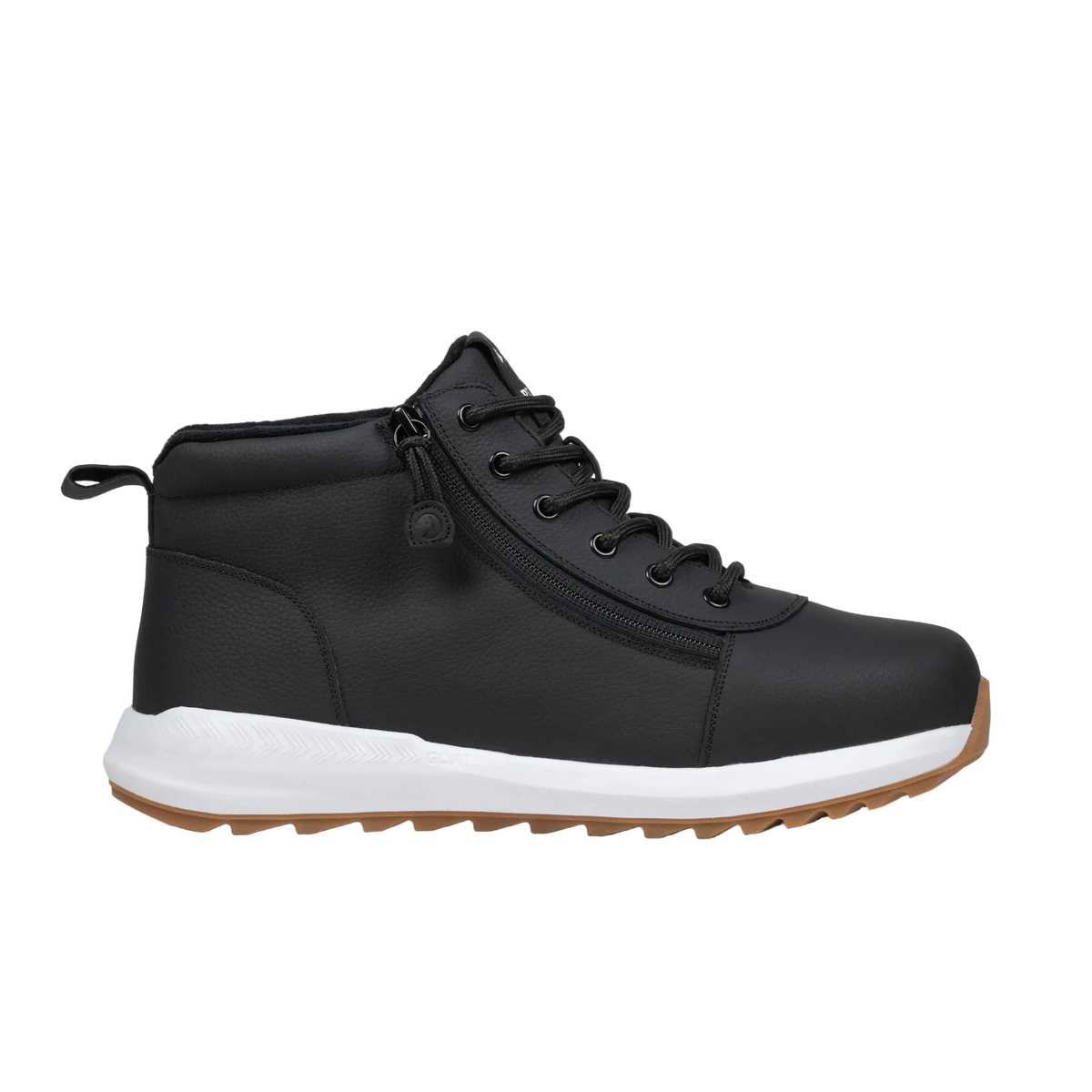BILLY - Obuwie do ortez dla dorosłych zimowe Classic High Top Goat AFO-Friendly Black Leather Cozy