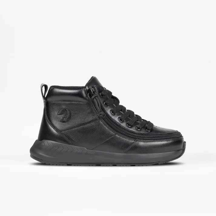 BILLY - Obuwie do ortez dla dzieci Classic High Top Goat AFO-Friendly Black Leather