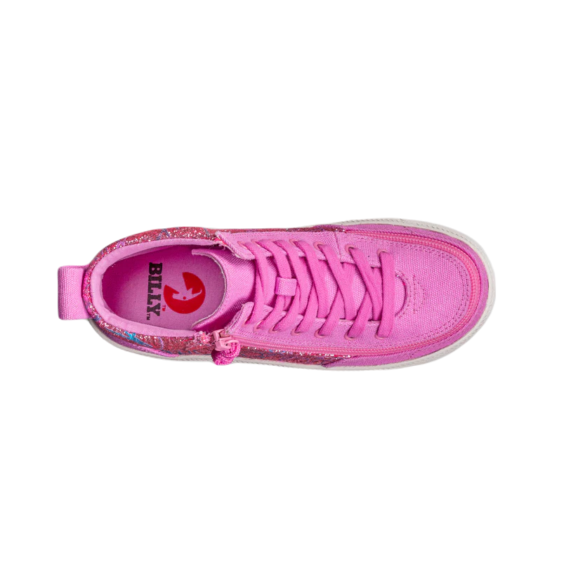 BILLY - Obuwie do ortez dla dzieci Classic Lace High Pink Printed