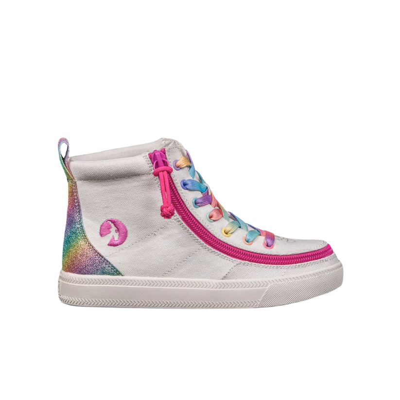 BILLY - Obuwie do ortez dla dzieci Classic Lace High White Rainbow