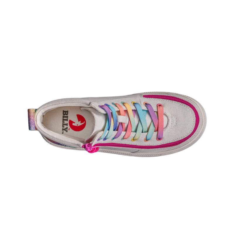 BILLY - Obuwie do ortez dla dzieci Classic Lace High White Rainbow