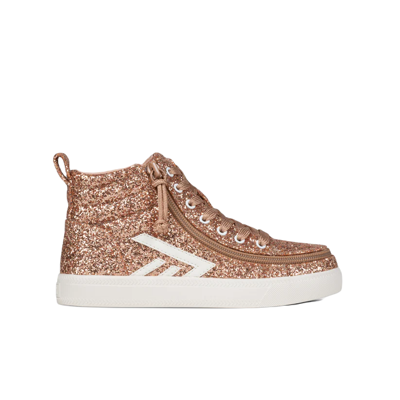 BILLY - Obuwie do ortez dla dzieci Sneaker Glitz High Tops Rose Gold