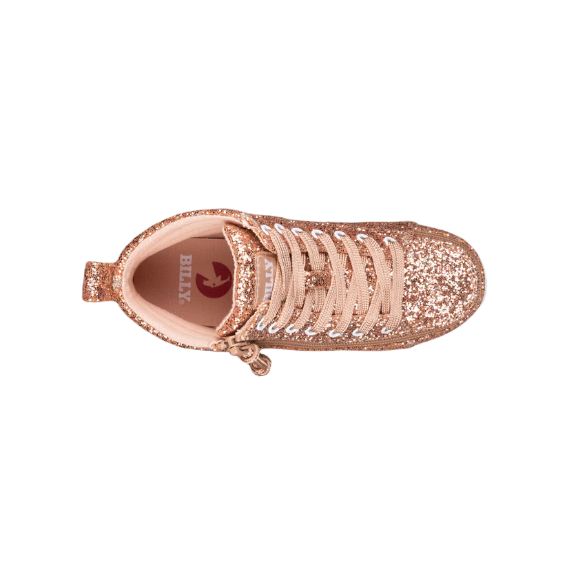 BILLY - Obuwie do ortez dla dzieci Sneaker Glitz High Tops Rose Gold