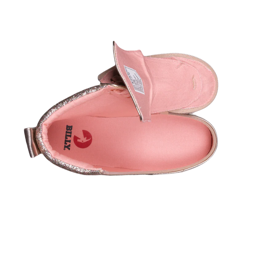 BILLY - Obuwie do ortez dla dzieci Classic Lace High Rose Gold Unicorn