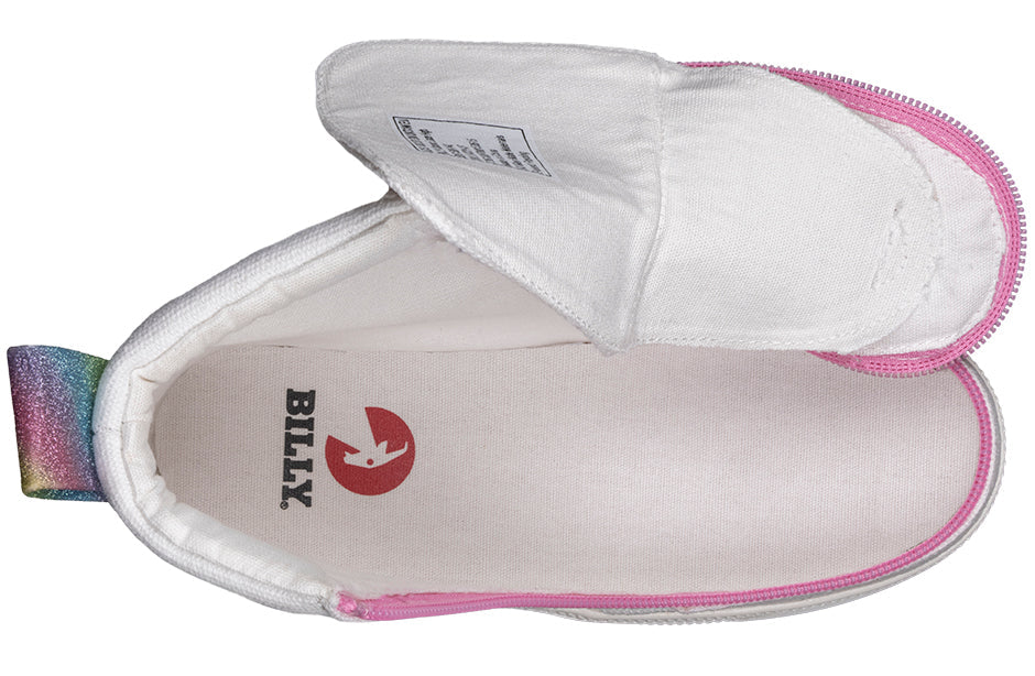 BILLY - Obuwie do ortez dla dzieci Classic Lace High White Rainbow