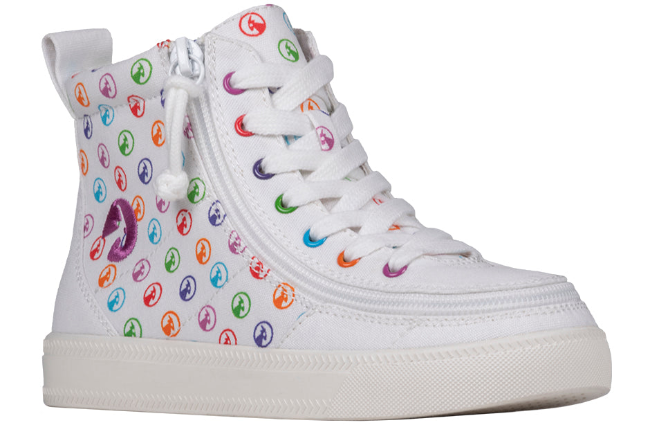 BILLY - Obuwie do ortez dla dzieci Classic Lace High Rainbow Polka