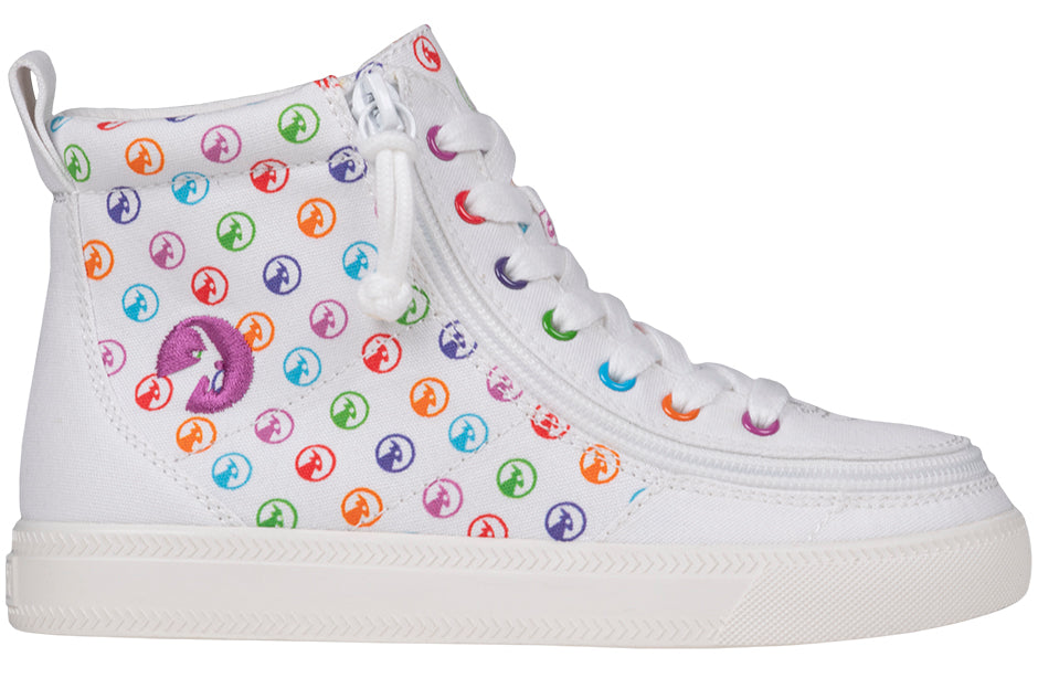 BILLY - Obuwie do ortez dla dzieci Classic Lace High Rainbow Polka