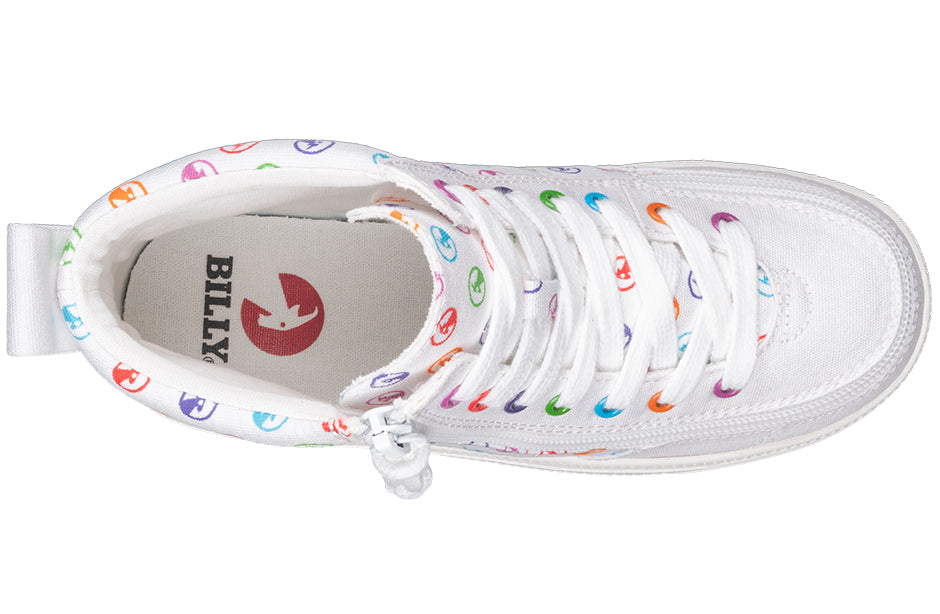 BILLY - Obuwie do ortez dla dzieci Classic Lace High Rainbow Polka
